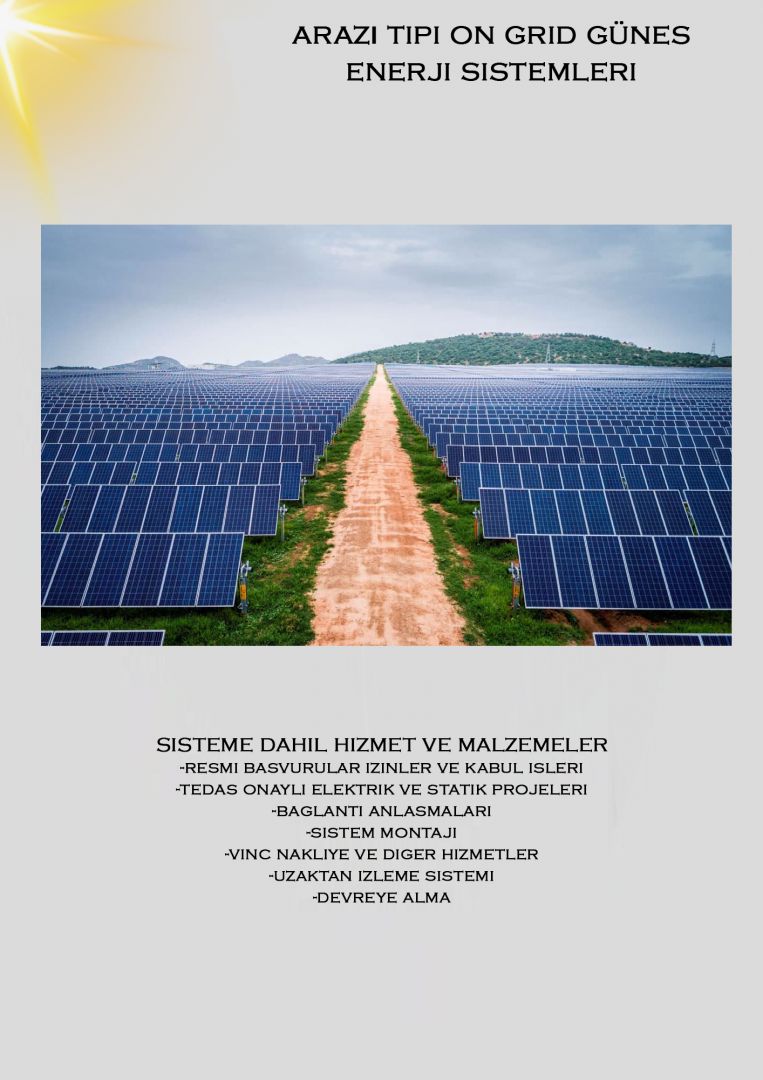 Arazi Tipi On grid Güneş Enerji Sistemi