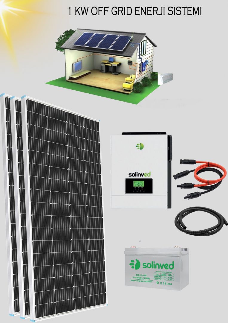 Off-Grid Güneş Enerjisi Sistemi -  PWM 1 kW